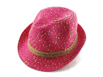 凯维帽业-春夏新款混色点点沙滩遮阳定型草帽定做 -CZ071