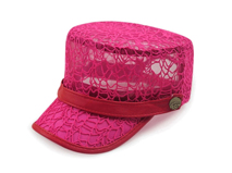 凯维帽业-2015夏季女士纯色透气时装平顶军帽工厂加工生产-JT056